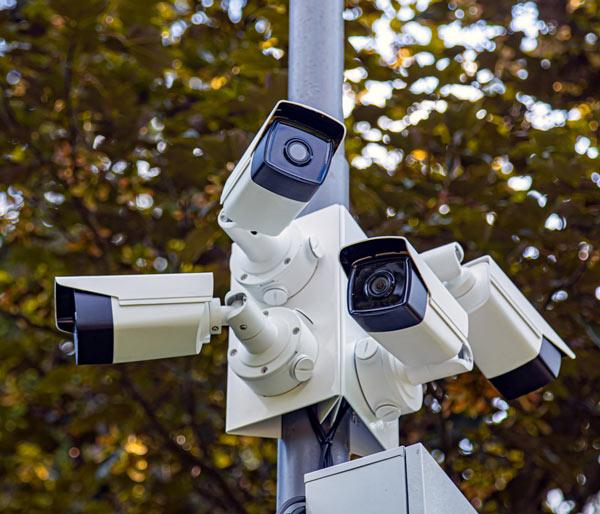 CCTV camera installation close-up